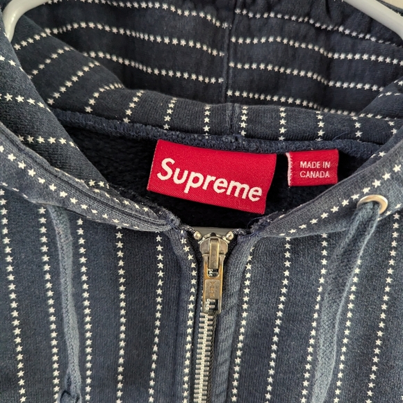 Supreme/Zip Up Hoodie/M/Graphic/Cotton/NVY/STARS- M - Picture 2 of 4